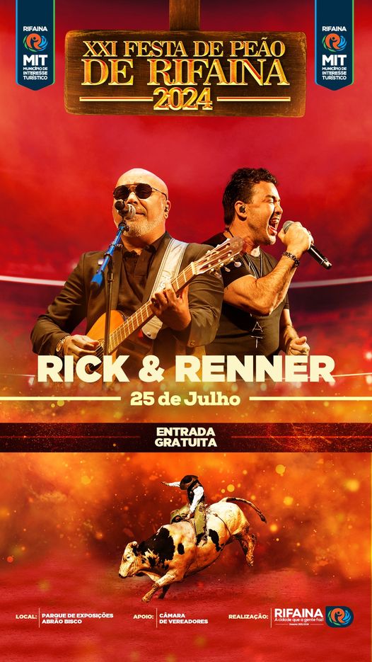 XXI FESTA DE PEÃO DE RIFAINA - Quinta 25 De Julho - Rick & Renner